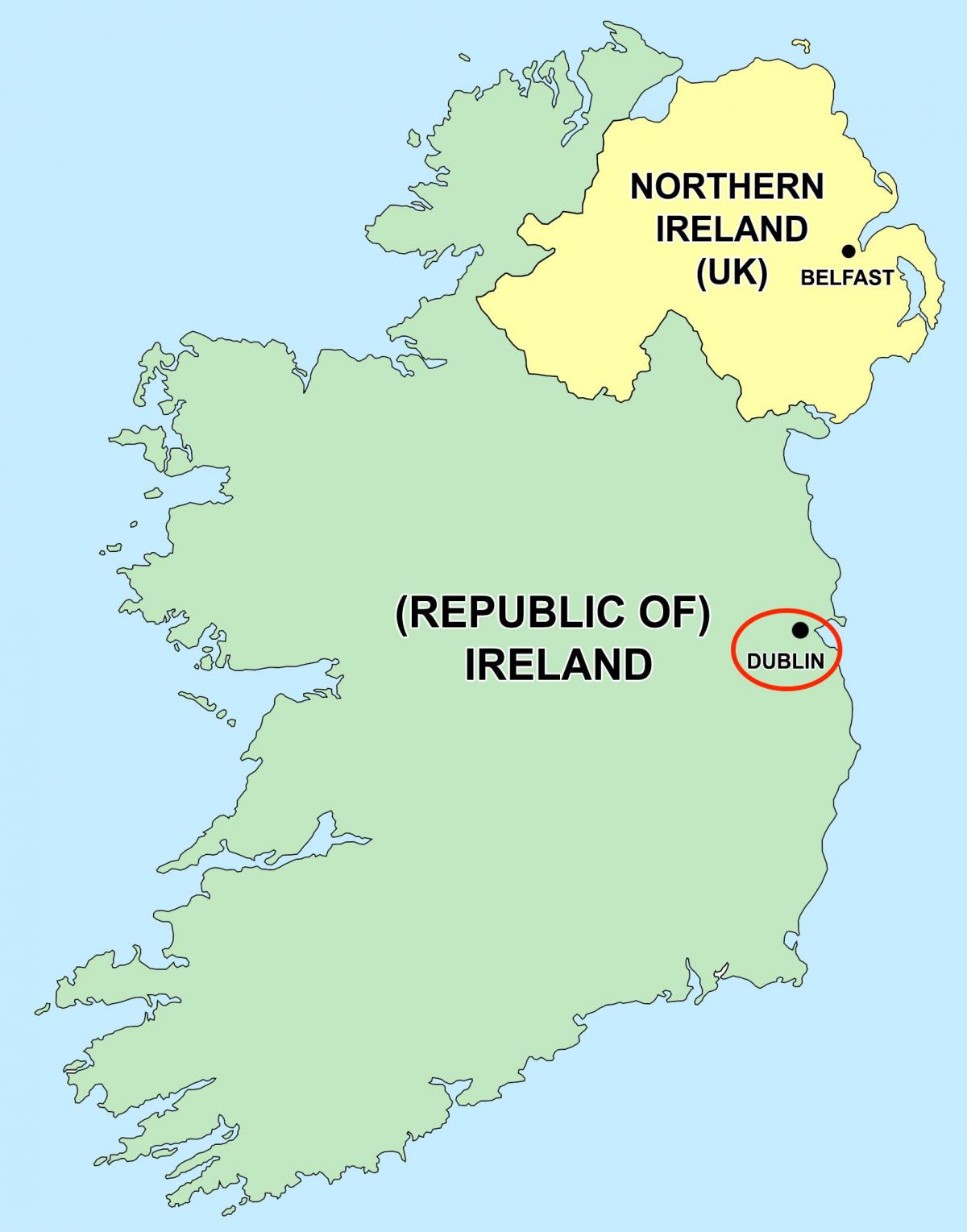 Dublin op de kaart van Leinster - Ierland