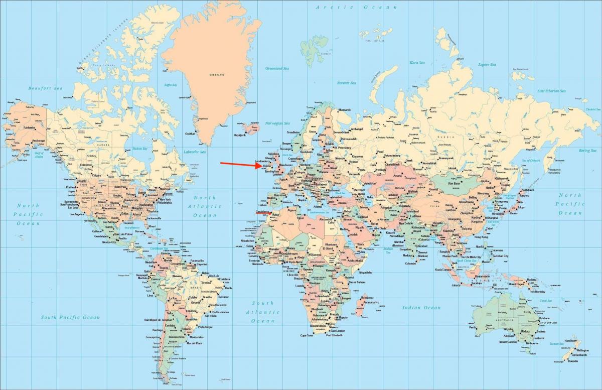 Dublin locatie op wereldkaart
