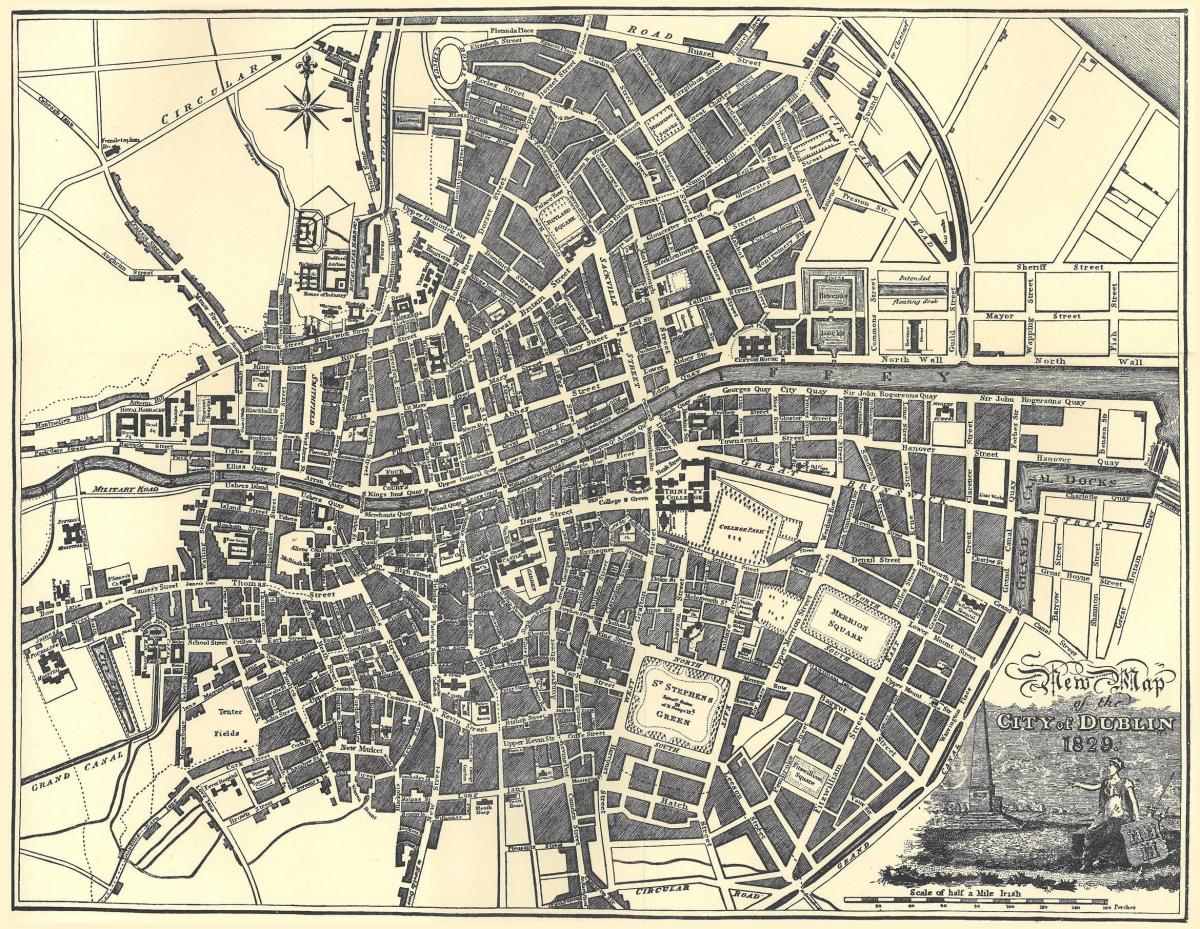 Dublin historische kaart